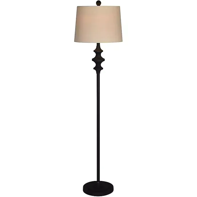 Online Kirklands Home Thelma Matte Black Stem Floor Lamp Tan