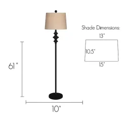 Online Kirklands Home Thelma Matte Black Stem Floor Lamp Tan
