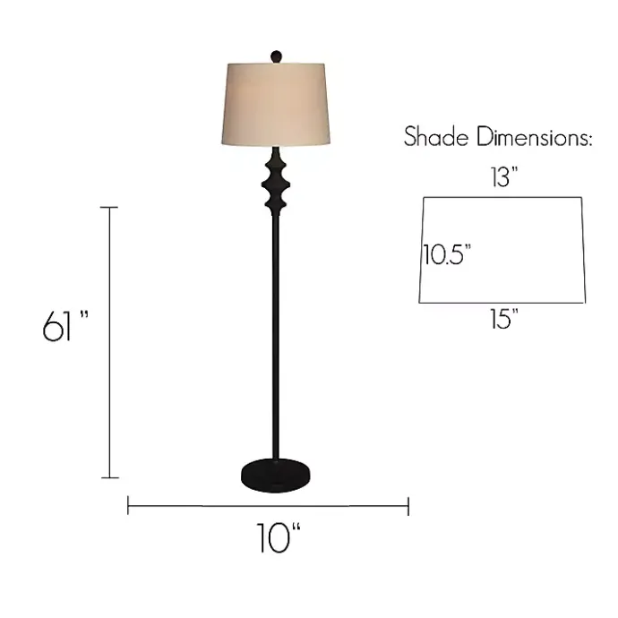Online Kirklands Home Thelma Matte Black Stem Floor Lamp Tan