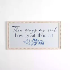 Kirklands Home Then Sings My Soul Blue Framed Wall Plaque