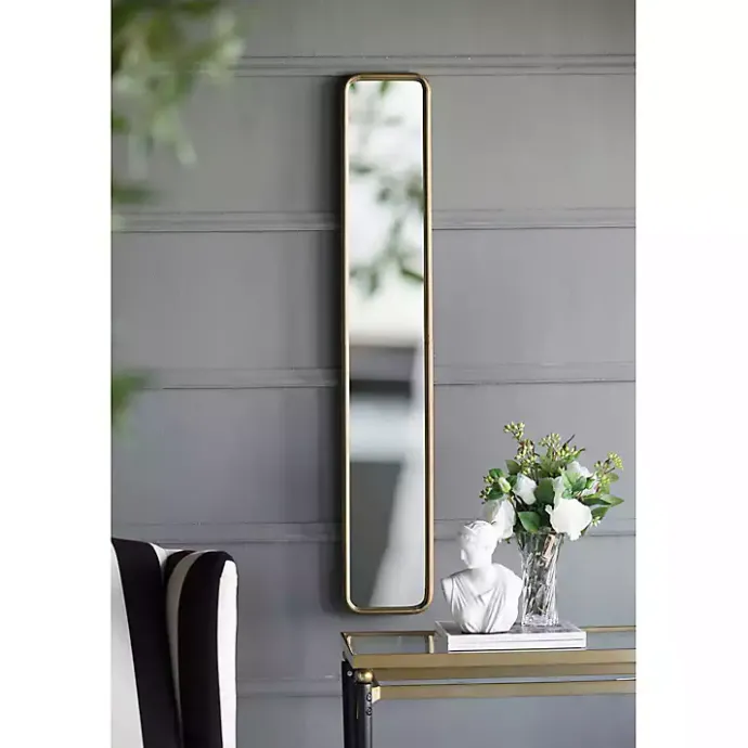 Online Kirklands Home Thin Gold Metal Wall Mirror