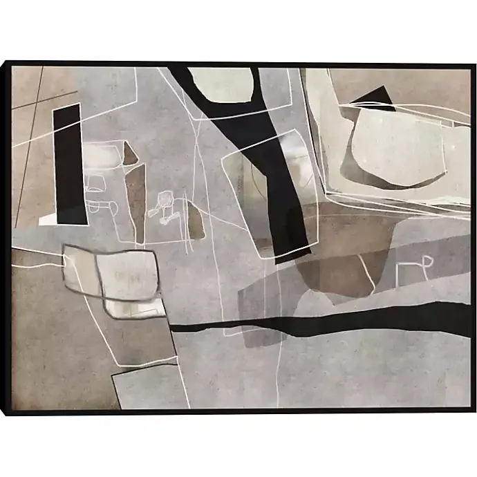 Outlet Kirklands Home Think Twice Framed Canvas Art Print Gray