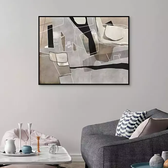 Outlet Kirklands Home Think Twice Framed Canvas Art Print Gray