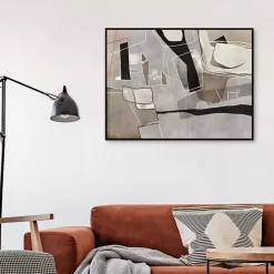 Outlet Kirklands Home Think Twice Framed Canvas Art Print Gray