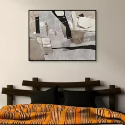 Outlet Kirklands Home Think Twice Framed Canvas Art Print Gray