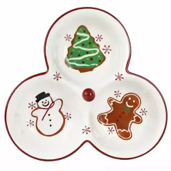 Sale Kirklands Home Three-Section Christmas Serving Platter