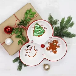 Sale Kirklands Home Three-Section Christmas Serving Platter