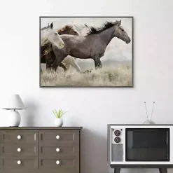 Kirklands Home Thunder Ridge Distressed Framed Canvas Art Print Gray