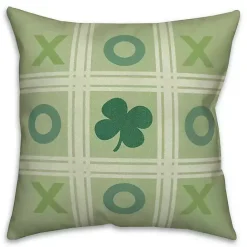 Sale Kirklands Home Tic Tac Toe Clover Indoor/Outdoor Pillow Green