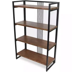 Clearance Kirklands Home 4-Tier Black Metal Frame Shelf Brown