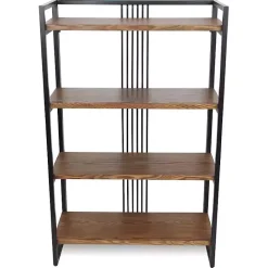 Clearance Kirklands Home 4-Tier Black Metal Frame Shelf Brown