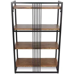 Clearance Kirklands Home 4-Tier Black Metal Frame Shelf Brown