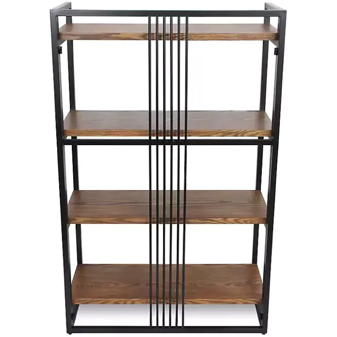 Clearance Kirklands Home 4-Tier Black Metal Frame Shelf Brown