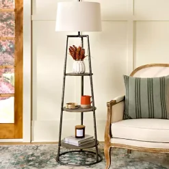 Online Kirklands Home 3-Tier Shelf Floor Lamp White