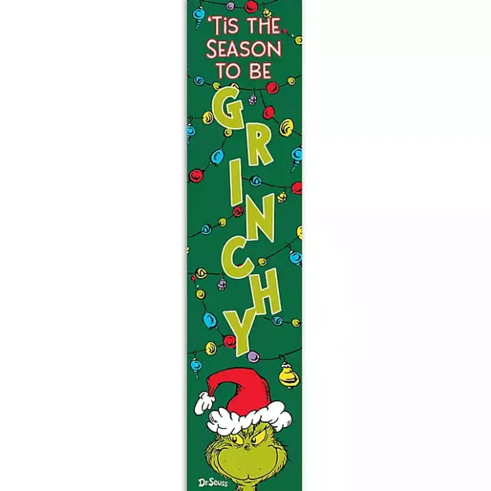 Hot Kirklands Home Tis the Season to Be Grinchy Porch Board Green