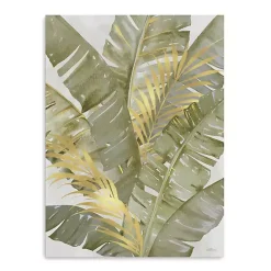 Best Kirklands Home Touch of Gold Banana Leaves Canvas Art Print