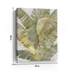 Best Kirklands Home Touch of Gold Banana Leaves Canvas Art Print