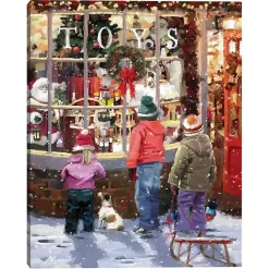 Sale Kirklands Home Toy Shop Display Window Christmas Canvas Art Print Multi