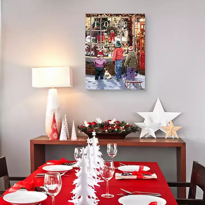 Sale Kirklands Home Toy Shop Display Window Christmas Canvas Art Print Multi