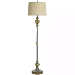 New Kirklands Home Traditional and Aged Gold Floor Lamp Gray