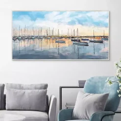 New Kirklands Home Tranquil Harbor Framed Canvas Art Print