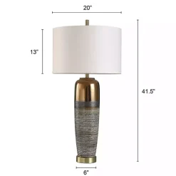 Clearance Kirklands Home Transitional Ceramic & Metal Table Lamp White