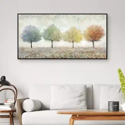 Outlet Kirklands Home Transitional Trees Framed Canvas Art Print Multi