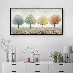 Outlet Kirklands Home Transitional Trees Framed Canvas Art Print Multi