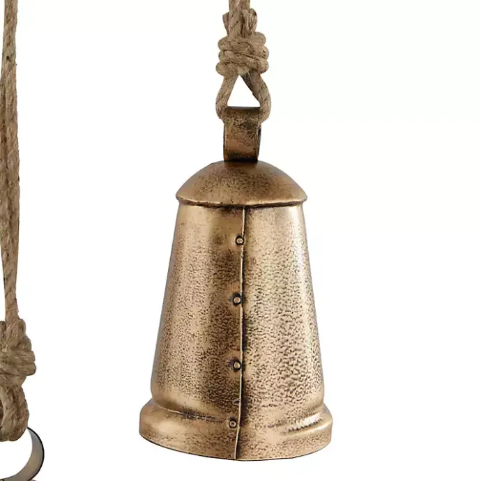 New Kirklands Home Triangular Aged Hanging Bells, Set of 3 Gold