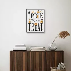 Kirklands Home Trick or Treat Framed Canvas Wall Plaque