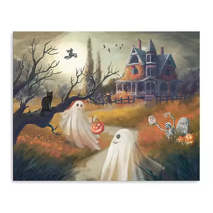 Sale Kirklands Home Trick or Treat Ghosts Canvas Art Print