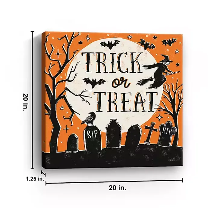 Hot Kirklands Home Trick or Treat Graveyard Canvas Art Print