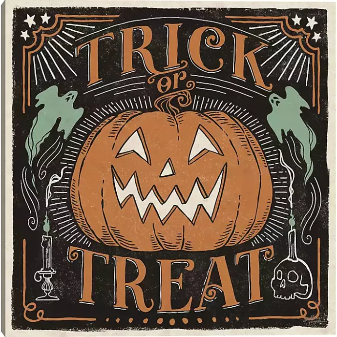Best Kirklands Home Trick or Treat Jack O' Lantern Canvas Art Print