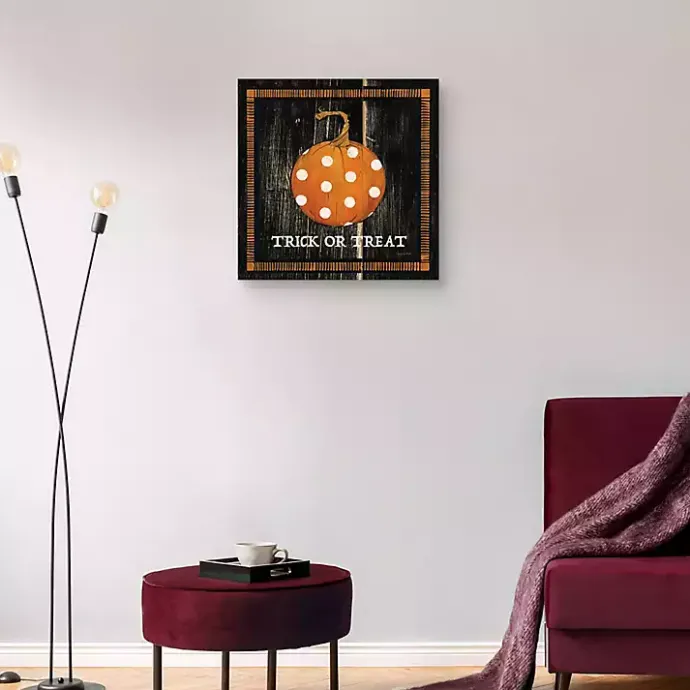 Kirklands Home Trick or Treat Polka Dot Pumpkin Canvas Art Print