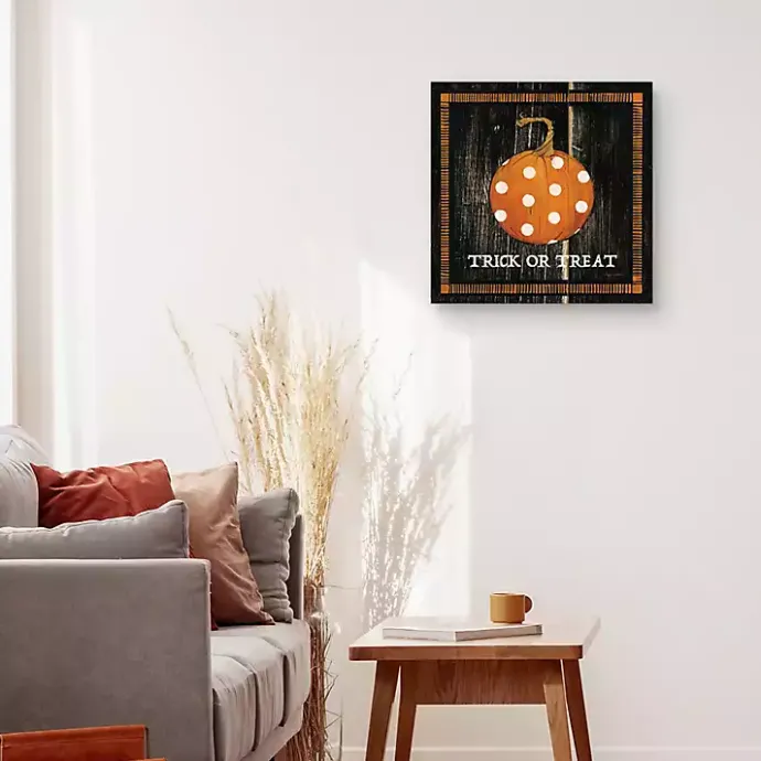 Kirklands Home Trick or Treat Polka Dot Pumpkin Canvas Art Print