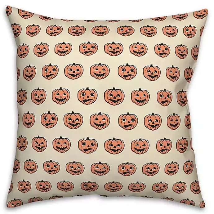 Sale Kirklands Home Trick or Treat Pumpkins Pattern Throw Pillow Orange