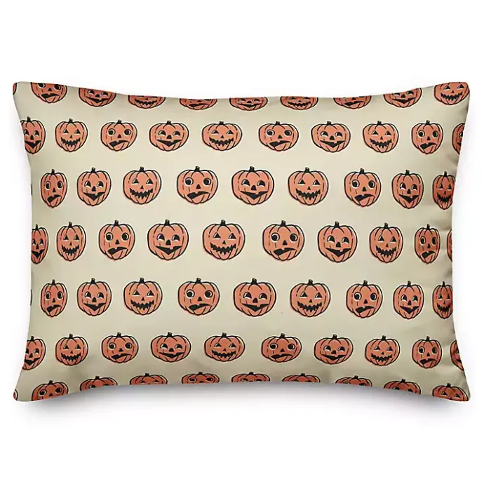 Discount Kirklands Home Trick or Treat Pumpkins Pattern Lumbar Pillow Multi