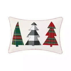 Outlet Kirklands Home Tri-Tree Plaid Christmas Lumbar Pillow