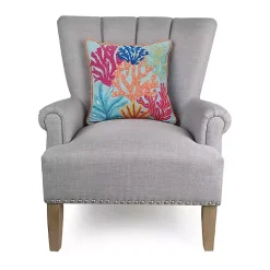 Hot Kirklands Home Tropical Coral Embroidered Pillow