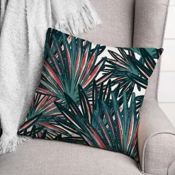 New Kirklands Home Tropical Leaves Outdoor Pillow