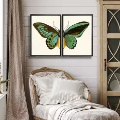 Clearance Kirklands Home Turquoise Butterfly Framed Art Prints, Set of 2 Multi