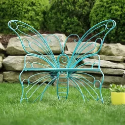 Discount Kirklands Home Turquoise Butterfly Metal Chair Blue