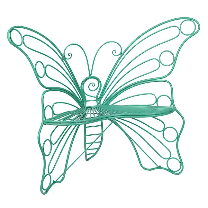 Discount Kirklands Home Turquoise Butterfly Metal Chair Blue