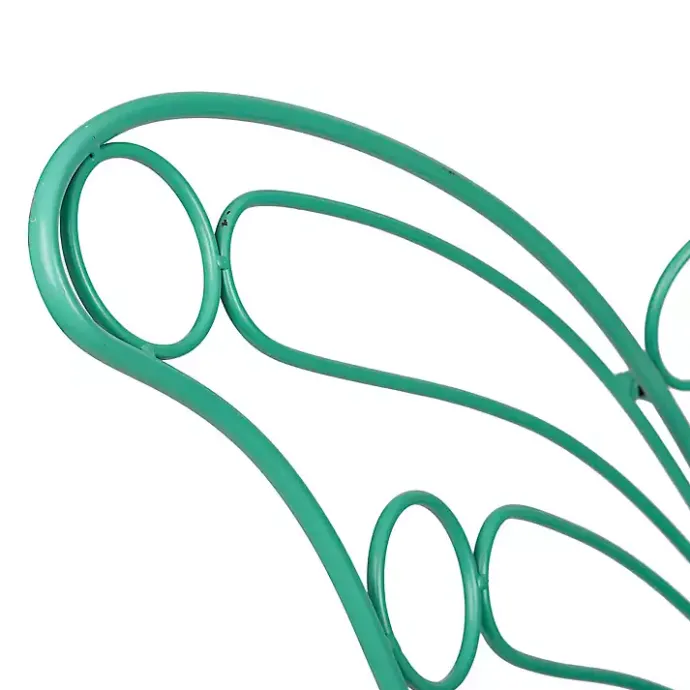 Discount Kirklands Home Turquoise Butterfly Metal Chair Blue