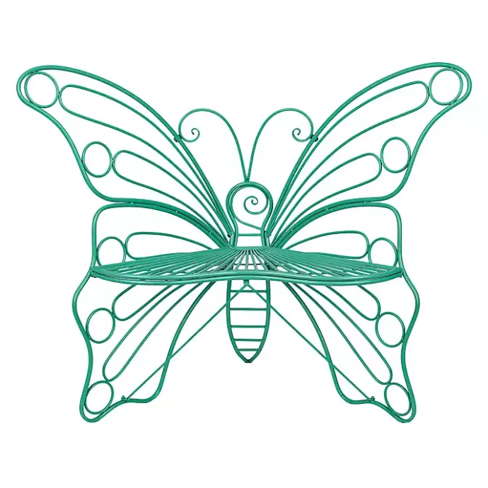 Discount Kirklands Home Turquoise Butterfly Metal Chair Blue