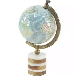 Sale Kirklands Home Turquoise Ceramic and Wood Coastal Globe Multi