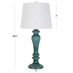 Clearance Kirklands Home Turquoise Glass Table Lamps, Set of 2 White