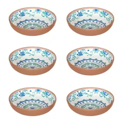 Hot Kirklands Home Turquoise Melamine Rio Ceral Bowls, Set of 6