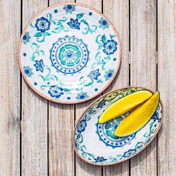 Discount Kirklands Home Turquoise Melamine Rio Serving Platter