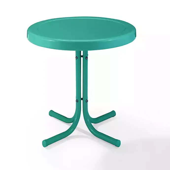 Discount Kirklands Home Turquoise Metal Outdoor Side Table Blue